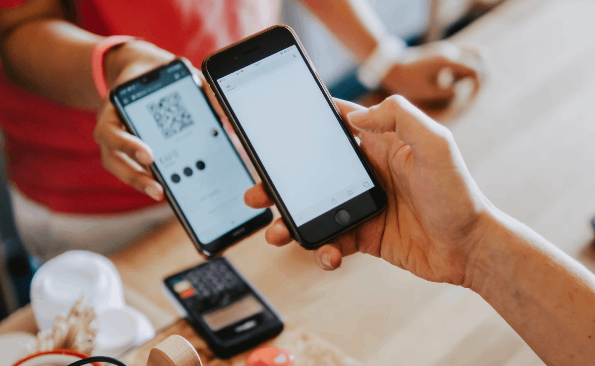 Photo d'un paiement par QR code